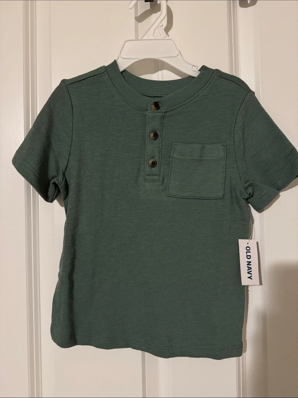 NWT Toddler Old Navy Boys' Forest Green Short Sleeve Henley Tee